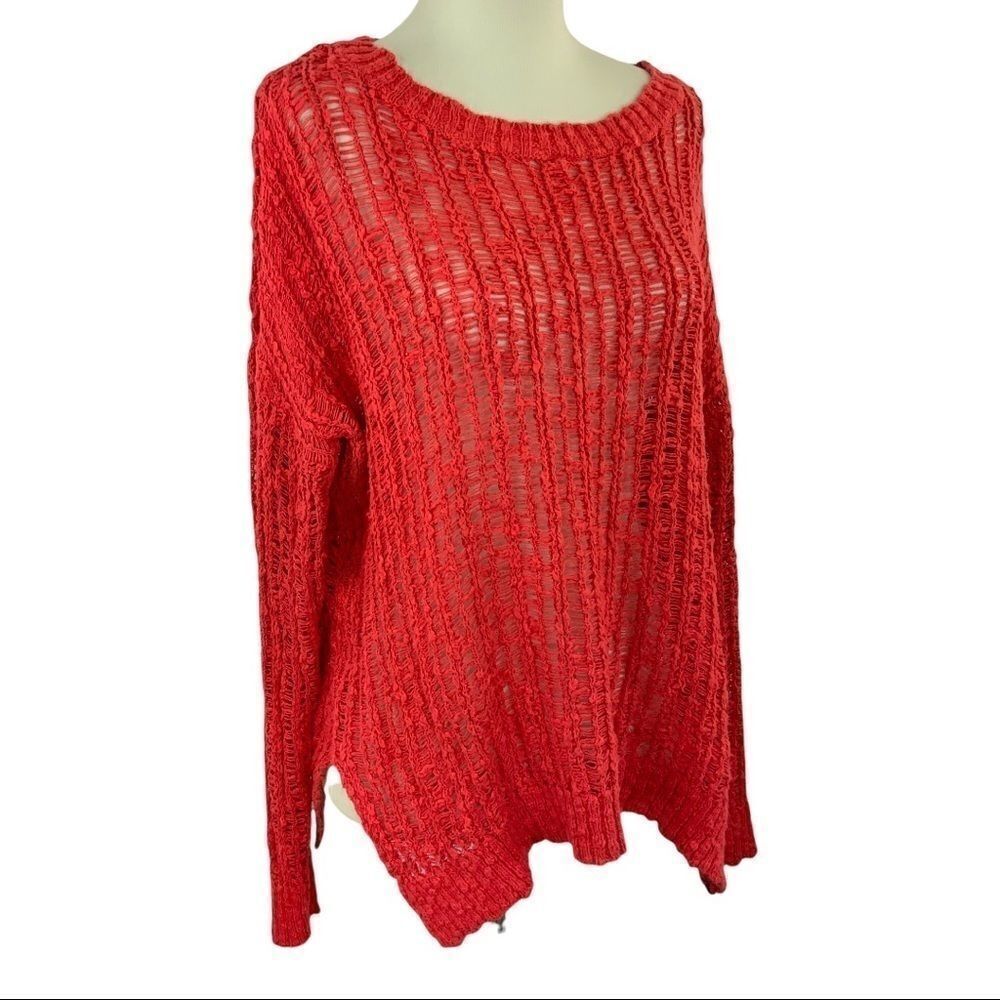 Volcom crochet oversized slit sides sweater S